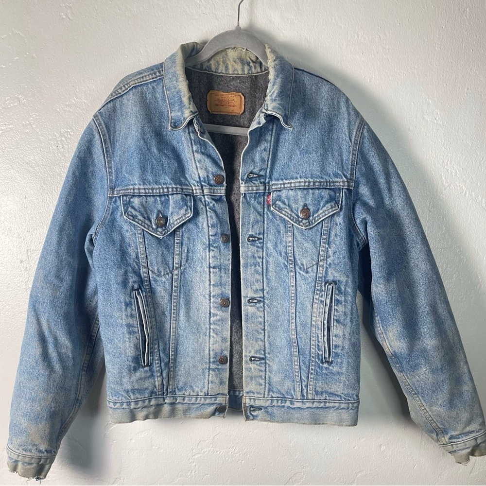 Vintage Levis Blanket Lined Denim Jean Type III Trucker Jacket 527 Stamp USA